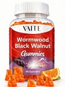 Black Walnut Wormwood Gummies - Herbal Supplemen dengan Artemisia Annua Herb & Juglans nigra Hull for Digetical Body Cleanse, Non-GMO & Gluten Free Suplemen - 60 Gummy Chewables