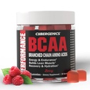 BCAA Gummies, Energy Chews with Electrolytes Branched Chain Acids, Build Lean Muscle and Boost Endurance, 60 Gummies, Berry Flavored