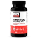 FORCE FASITOR D3 D2 untuk Mendukung Imunitas, Kesehatan Jantung, Dukungan Tulang, dan Lebih, Tinggi Potensi 2 - dalam -1 Formula, Vegan, No Gelatin, Non-GMO, 120 Kapsul