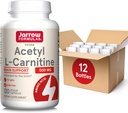 Jarrow Formula Acetyl L- Carnitine 500 mg, Dieter Suplemen, Amino Acid for Brain Health and Antioksidants, 120 Veggie Kapsules, 120 Day Supply (Paket 12)