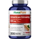 NusaPure American Ginseng 10: 1 Ekstraksi, 500 mg Equivalen 5000mg - 200 Veggie Capsules (Vegetarian, Non- GMO, Vegan)