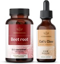 HERBAMAMA Beet Root and Cat 's Claw Kit - Bundle of 21: 1 Konsentrat Root dan Cakar Cat' s Tickture 2 - Vegan, Non- GMO, Sugar & Alcohol- Free - 2 Pack