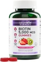 NatureWise Biotin Gummies - Mendukung Rambut Sehat, Kulit dan Nails Kuat - Vitamin B7 5000mcg - Natural Beauty - Strawberry- Kiwi Flavor - Vegan, Non-GMO, Gluten Free - 60 Count [Persediaan Hari 30]