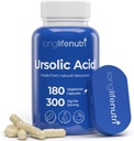 LongLifeNutri Ursolic Acid 300mg - Sourced from Rosemary Leaf Extract, 180 Vegetarian Capsules, Organic Supplemen untuk Perkembangan Muscle & Recovery, 2- Bulan Suply, Lab Tested, GMP Certifikasi, Dibuat di USA