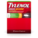 Tylenol Sinus Phenylephrine HCl 5mg, Non-Drowsy Pain Reliever, Expectorant & Nasal Decongestant, 50 Paket Perjalanan 2 Car