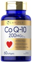 Carlyle CoQ10 200mg Softgeels 124; 60 Count 124; dengan Black Pepper 124; Enhanced Absorpsi 126; Non-GMO, Gluten Free Supplemen