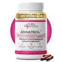 Annatrol Bone & Heart Health Support, Premium Annatatrienol & Geranylgeraniol (GG) Vitamin E Complex, Supports Heally Cholesterol, Blood Sugar Balance, Anti- Inflammatory & Liver Fungsi