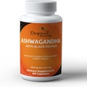 Sertifikasi Organik Ashwagandha dengan suplemen Organik Black Pepper - 1310mg - Non-GMO, Gluten- Free-3rd Party Lab Tested