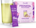 Rootd - Powder Prenatal Vitamin - Pregnancy Multivitamin dengan 25 Vitamin & Minamins, C, D, E, B12, B6, K, Besi, Felope, Organic Super Greens 124; Lemon Ginger 124; 24 Effervescent Stick Packs