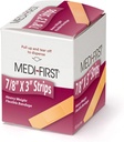 Produksi Medique 61433 Extra Heavy Weight Laux Free Flexible Woven Strip Bandages, 7 / 8-Inch By 3-Inch, 100 Per Box