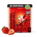 PowderVitamin Electrolytes Powder Plus Keto, Strawberry (50 Servings) 0 Sugar, No Maltodextrin, 1000mg Potasium, 120mg Calcium, 120mg Magnesium, Organik Vitamin C, Zero Calories, Poundder Energi