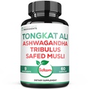 Satoomi Tongkat Ali Root Extract 200: 1- 9 Esposito Herbs dengan Ashwagandha, Tribulus Terrestris & More - Dukung Kekuatan, Energi dan Kekal Imune - 60 Vegan Caps 2 Bulan Supply