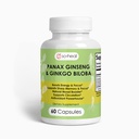 Ginseng dan Ginkgo Biloba. 30 pelayan. 2-in-1 Non-Caffeinated Energy and Focus Supplement - Energy Booster, Mental Clarity, dan Mood