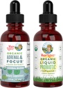 MaryRuth Organics Probiotic Suplement for Women Kids & Adrenal Health & Focus Supplemen, Bundle, Digetical & Gut Health, Cortisol Health, Stress Relief, Focus Nootropic Brain Suplemen