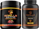 Gorilla Mind Pre Workout (Strawberry Kiwi) + Premium Whey Protein (Chocolate) - Comprehensive Stack for Fueling Maksimal Repults