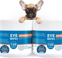 Dog Cat Eye Wipes - 240ct Wet Pad Sour Soul Sour Sound Sound Sound Swips for Dogs Cats Horses - Non-Shinging Eye Irrigation Formula, Hapus Dry Mucus, Discharge & Tear