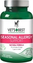 Vet 's Best Dog Allergy Chews, Seasonal Allergy Chews for Dogs, Dog Itching Skin Relief Chews, Anti Itch for Dogs, 60 Chelable Tablets