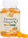 Turmeric Curcumin Suplement Gummies - 95% Curcuminoid dengan Turmeric & Ginger, Black Pepper untuk Absorpsi Terbaik, Nature 's Vegan Comport, Non-GMO, Gluten Free, Tasty Peach Flavor - 60 Gummies