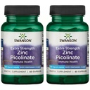 Swanson Premium Brand Extra Strength Zinc Picolinate - Bentuk Tubuh Disukai Ammune Health Capsules - 50 mg per kapsul - 60 Kapsul, Paket 2