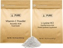 PURE ORIGINAL INGREDIENTS L- Lysine HCI dan VitnC Powder Bundle, 1 lb Setiap, Non-GMO, Gluten Free, Dietary Supplemen