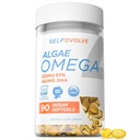 Algae Omega 3 1.500mg - Tambahan Vegan dengan Omega 3 Terpatenkan Hidup - EPA & Dose & DHA - Lebih baik daripada Minyak Ikan - Pendukung Jantung, Otak, Kesehatan Gabungan - 90 Vegan Softgels