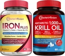 Pendukung Darah dan Energi, Gabungan, Dukungan Otak dan Mata, Tanpa Gluten, Progities (60 Capsules) & Krill Oil (60 Softgels)