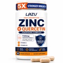Lazu Virocin - Zinc Tambahan - Zinc Ionoppore 124; Zinc, Vitamin C, Vitamin D3 124; Enhanced Ammune Dukungan dan Rapid Absorpsi 124; 60 Capsules