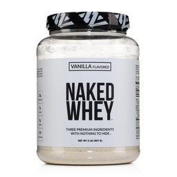 NAKED Whey Vanilla Protein Powder - Only 3 Ingredients - Grass Fed Whey Protein Powder, Vanilla Flavor, and Organic Coconut Sugar, NSF Certified, No GMO, No Soy, and Gluten Free - 24 Servings