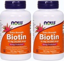Sekarang Makanan Biotin 10 mg Kekuatan Ekstra 120 Vcaps, Paket 2