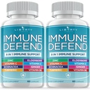 8 dari 1 Dukungan Pertahanan Imune, Imunity Vitamin Suplemen Booster dengan Zinc 50mg, Vitamin C Elderberry Vit D3 5000 IU, Curcumin Turmeric & Ginger, Echinacea - Bantuan Algergy untuk Anak Dewasa (2 Pack)