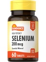 Sundance Selenium 200mcg 124; 60 Tablet 124; Potency Tinggi Formula 124; Vegetarian, Non-GMO, dan Gluten Free Escally Mineral Suplemen