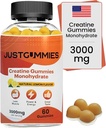 Creatine Monohydrate Gummies 3000 mg Per Serving 126; Creatine Infused Gummies untuk Meningkatkan Kekuatan dan Membangun Otot, Vegan, Lemon Flavor, 60 Count