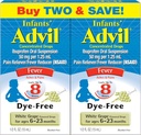 Penderita Penahan Rasa Sakit dan Demam Bayi Bayi, Penderita Ibuprofen Dye Free Pain Relief and Fever Medicine, Anggur Putih - 0.5 Fl Oz (2 Pack)