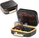 Toplive 7 Kompartemen Portable Pill Organizer Travel Pill Organizer, MoiviviviceProviceProvicesicaCase Pill Pill Container Harian untuk Fish Oil Vitamin, Black