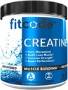 fitcode Creatine Monohydrate 5 Grams of Pure Micronized Creatine Monohydrate for Muscle Building, Recovery, Power & Stamina, Unflamited Powder, 60 Servis