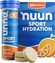 Nuun Sport Electrolite Tablet dengan Magnesium, Kalsium, Potasium, Chloride & Sodium, Gluten Free & Vegan, 8 Pack (80 Servis Total)