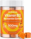 Fush Free Niacinamide 500mg Suplement - Vegan, Non-GMO, Lower-Calorie, Gluten- Free, Soy-Fee, 3rd Party Lab Tested - 1 Pasokan Bulan, 90 Chewable Gummies