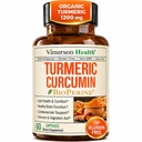 Suplemen Curcumin Turmeric - 1200 mg Turmeric + Tumeric Extract (95% Curcuminoid) untuk Dukungan Gabungan & Digetical Health - Suppplemen Turmeric - Curcumin Murni dengan Black Pepper - 60 Capsules