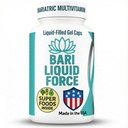 Bari Liquid Force One a Day Bariatric Multivitamin with Iron - Rapid Absorpsi Gel Caps for Gastric Sleeve, Bypass, Duodenal Switch - Superfood Blend - Bariatric Must Haves for Women & Men