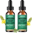 (2 Pack) Mullein Drops for Lungs - Mulein Leaf Extract - Made in UK - Tincture Dukung Kesehatan Repiration, Lung Detox, Bronchial Cleanse - Liquid Drops 5X Stronger Than Mullein Tea, Pills