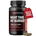 Night Time Fat Burner Capsules for Men and Women - Appetite Supressant for Weight Loss with White Kidney Bean - 60 Count - Metabolisme Booster dengan Melonalin untuk Dukungan Tidur - 2- Bulan Supply