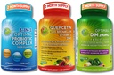 Vegan Hormonal, Imune & Gut Health Support Bundle - Quercetin 500mg dengan Bromelain, Zinc & Vitamin C + DiM 200mg dengan BioPerine + 3- 1 Probiotic 50 Milion CFU dengan Digetical Enzymes & Prestibe