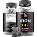 Vitamin B12 Gummies for Women & Men, 20mg Iron Suplement for Dewata, Free Blood Builder for Anemia, Vitamin B12 Gummies with Iron & Natural Blackberry Flavor, Vegan, Non-GMO, 30 Day Suppply