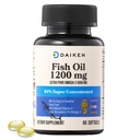 DAIKEN Mini Fish Oil 1200 mg, rTG Omega 3 10000mg, 60 Softgels, High Absorpsi & Burpless Fish Oil for Heally Heart, Brain and Dry Eyes Support
