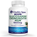 Glucosamin Chondroitin Advanced Comforded Complete Kekuatan dengan Zinc dan Copper, Bersama Suplemen untuk Pria dan Perempuan untuk Kartilage dan Kesehatan Gabungan, Dibuat di USA, 90 Vg Tablet
