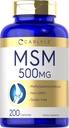 Carlyle MSM Suplemen Kapsul 124; 500mg 124; 200 Count 124; Non-GMO & Gluten Free Formula 124; Methylsulfonymetana
