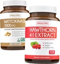 Nattokinase & Hawthorn (4- Bulan Suply) Nattokinase Berry Harmony - Nattokinase 2000 FU Kuat Fermentasi Soybeans (4- Bulan Supply) & Hawthorn Berry 4: 1 Ekstrak - Vegan dan Non-GMO