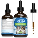 Pet Wellsing Life Gold for Cats - Supports Detoksifikasi, Kesehatan Sistem Kebal, Antioksidan - Vet- Formulated Herbal Supplemen - 4 oz (118 ml)