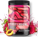 Amino + HICA EAA Tambahan 124; Enhanced Recovery, Better Endurance, Increased Strength, Energy, Hidration 124; Bcaa, Electrolytes, Leucine, Powder, 30 Servings (Dragon Fruit Peach)