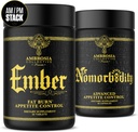 Ambrosia Noorbidity Advanced Appetite Control & Ember Thermogenic Fat Burner 124; Powerful Hunger Management, Appetite Dupport & Fat Burning System dengan KSM-66 Ashwagandha, Garcitrin, CapsiMax ™, Afrika